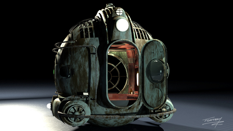 Illustration for article titled Who's your Big Daddy? Concept art from that cancelled Bioshock movie
